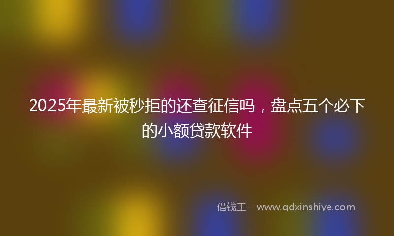 2025年最新被秒拒的还查征信吗，盘点五个必下的小额贷款软件
