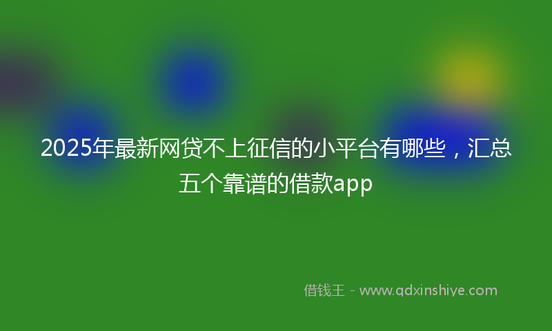 2025年最新网贷不上征信的小平台有哪些，汇总五个靠谱的借款app