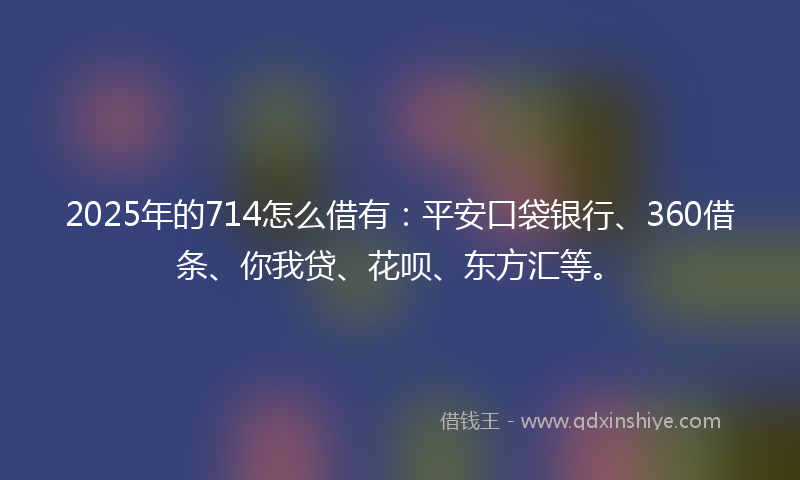 2025年的714怎么借有：平安口袋银行、360借条、你我贷、花呗、东方汇等。