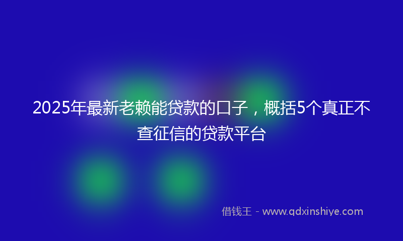 2025年最新老赖能贷款的口子，概括5个真正不查征信的贷款平台