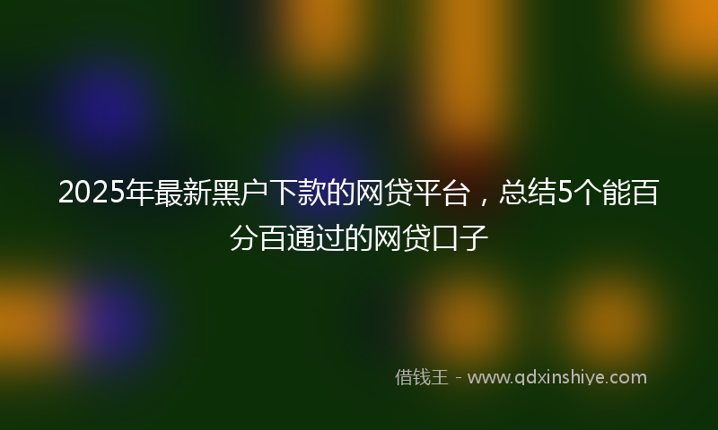 2025年最新黑户下款的网贷平台，总结5个能百分百通过的网贷口子