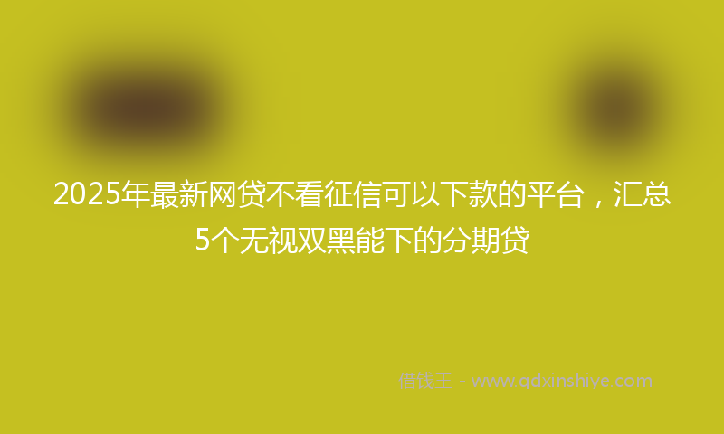 2025年最新网贷不看征信可以下款的平台，汇总5个无视双黑能下的分期贷