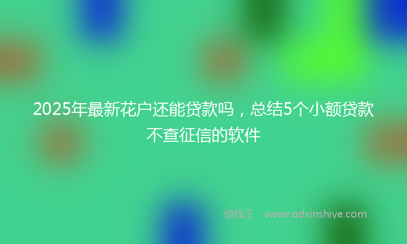 2025年最新花户还能贷款吗，总结5个小额贷款不查征信的软件