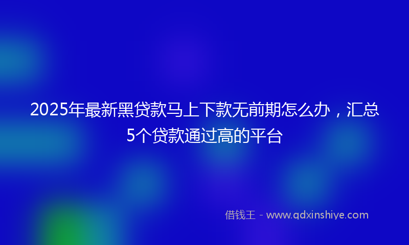 2025年最新黑贷款马上下款无前期怎么办，汇总5个贷款通过高的平台