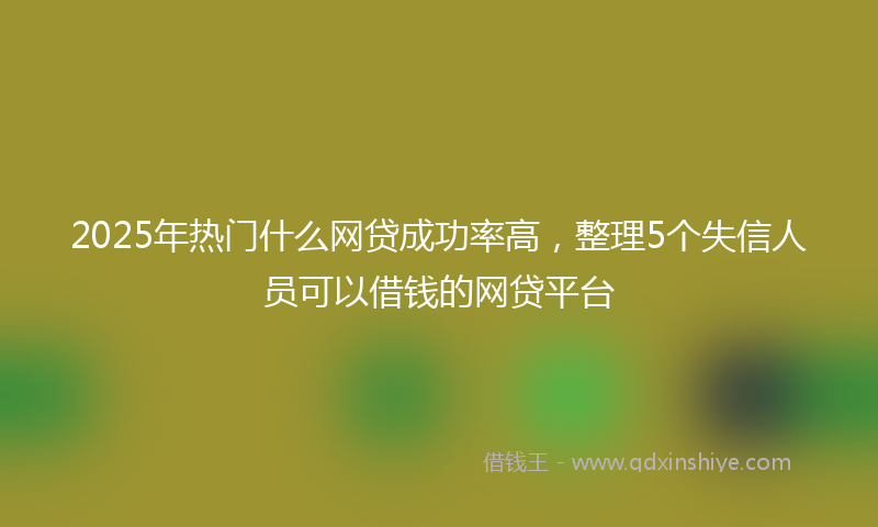2025年热门什么网贷成功率高，整理5个失信人员可以借钱的网贷平台