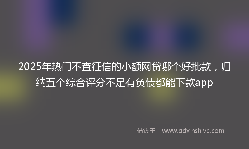 2025年热门不查征信的小额网贷哪个好批款，归纳五个综合评分不足有负债都能下款app
