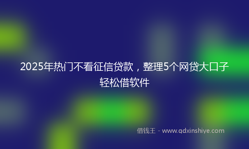 2025年热门不看征信贷款，整理5个网贷大口子轻松借软件