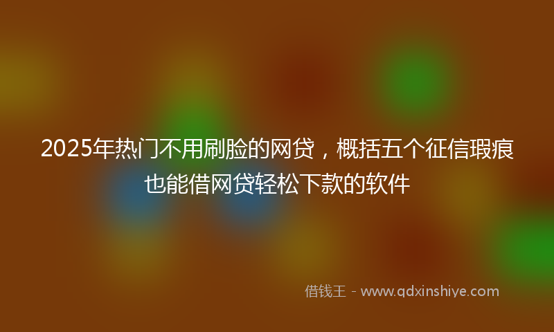 2025年热门不用刷脸的网贷，概括五个征信瑕疵也能借网贷轻松下款的软件
