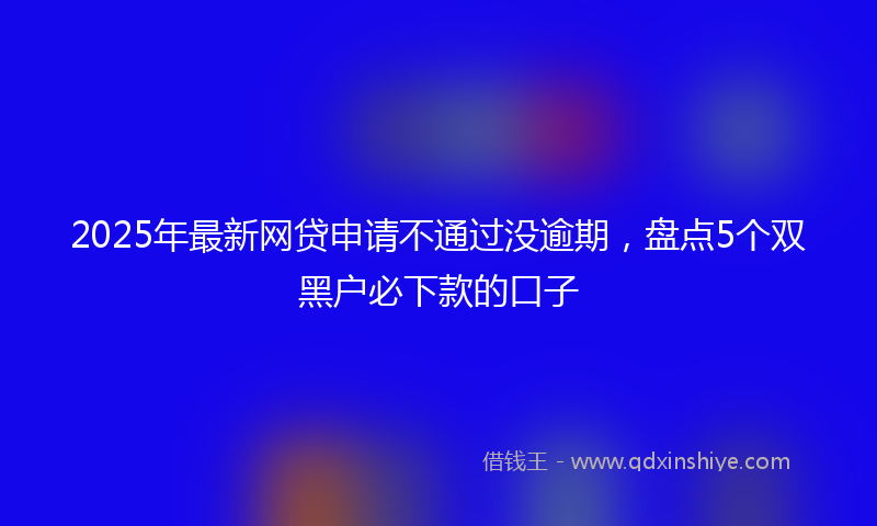 2025年最新网贷申请不通过没逾期，盘点5个双黑户必下款的口子