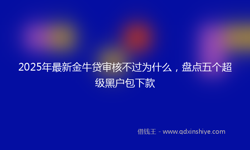2025年最新金牛贷审核不过为什么，盘点五个超级黑户包下款