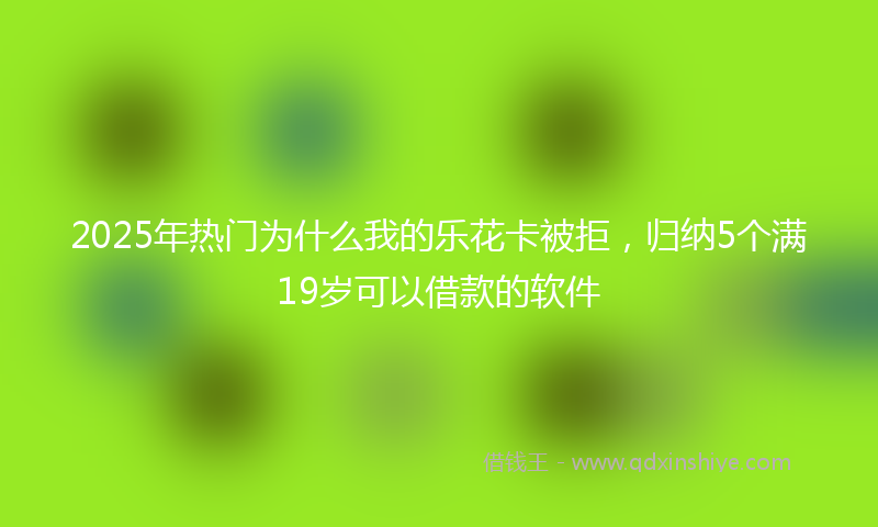 2025年热门为什么我的乐花卡被拒，归纳5个满19岁可以借款的软件