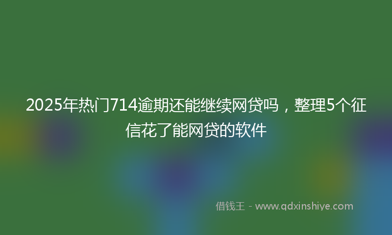 2025年热门714逾期还能继续网贷吗，整理5个征信花了能网贷的软件