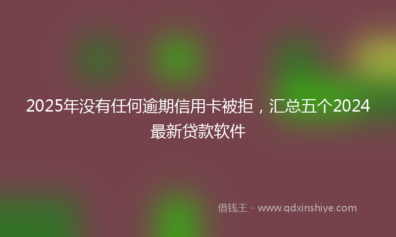 2025年没有任何逾期信用卡被拒，汇总五个2024最新贷款软件