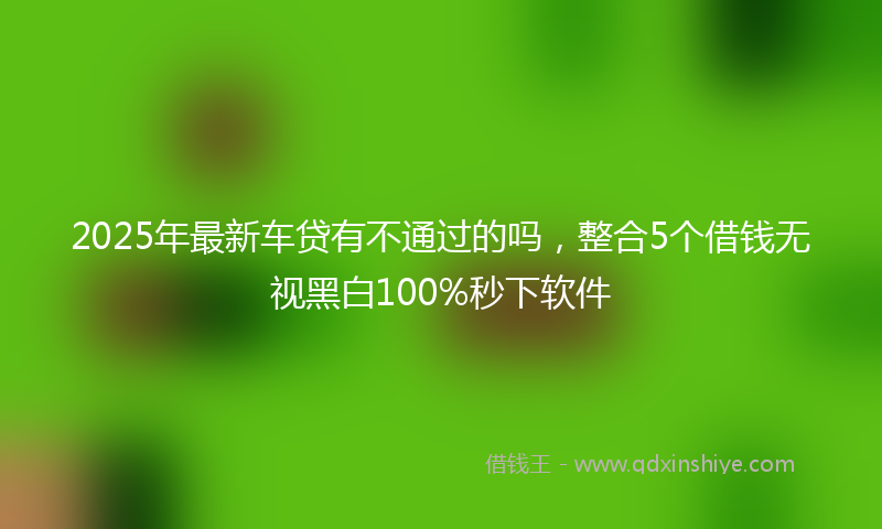 2025年最新车贷有不通过的吗，整合5个借钱无视黑白100%秒下软件