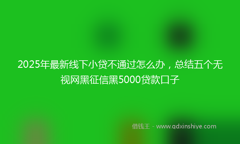2025年最新线下小贷不通过怎么办，总结五个无视网黑征信黑5000贷款口子