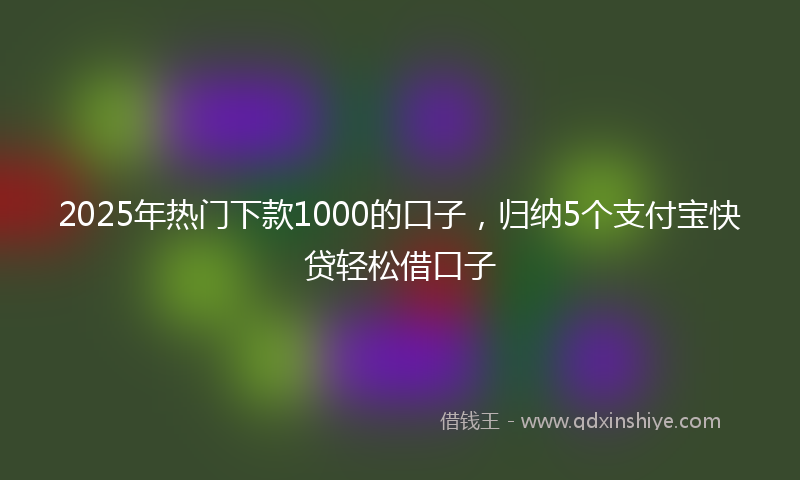 2025年热门下款1000的口子，归纳5个支付宝快贷轻松借口子