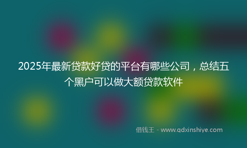 2025年最新贷款好贷的平台有哪些公司，总结五个黑户可以做大额贷款软件