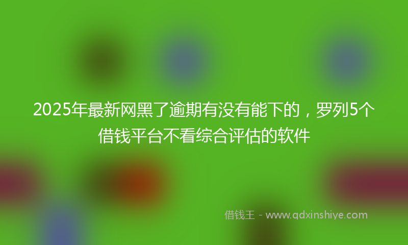 2025年最新网黑了逾期有没有能下的，罗列5个借钱平台不看综合评估的软件