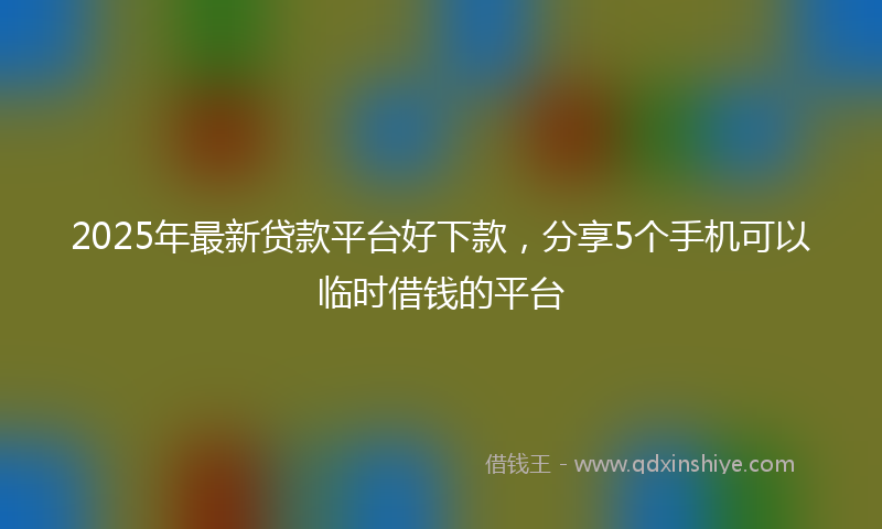 2025年最新贷款平台好下款，分享5个手机可以临时借钱的平台