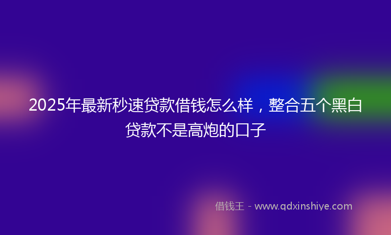 2025年最新秒速贷款借钱怎么样，整合五个黑白贷款不是高炮的口子