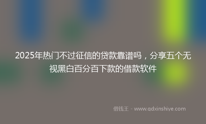 2025年热门不过征信的贷款靠谱吗，分享五个无视黑白百分百下款的借款软件