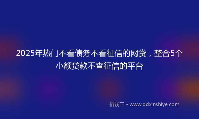 2025年热门不看债务不看征信的网贷，整合5个小额贷款不查征信的平台