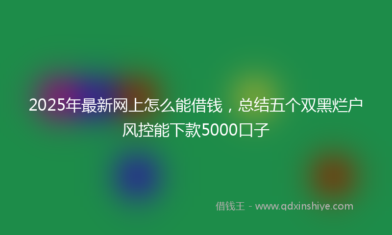 2025年最新网上怎么能借钱，总结五个双黑烂户风控能下款5000口子