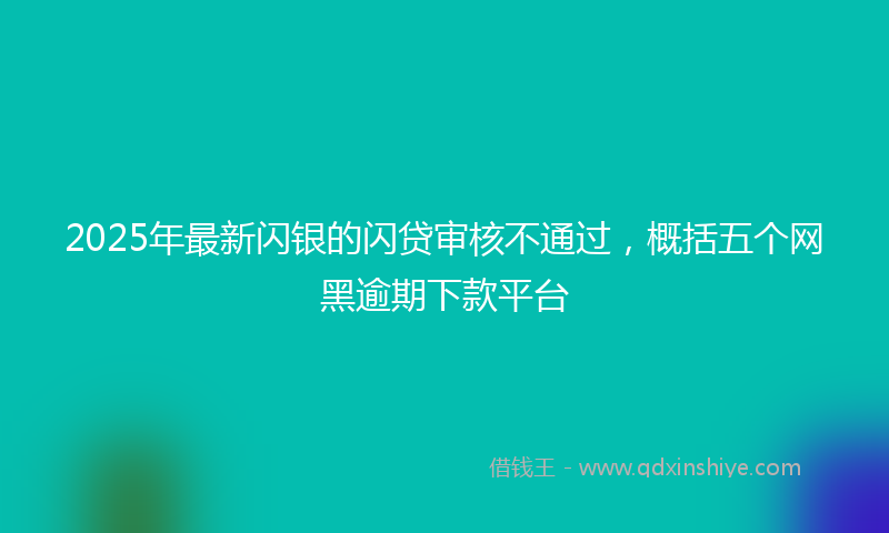 2025年最新闪银的闪贷审核不通过，概括五个网黑逾期下款平台