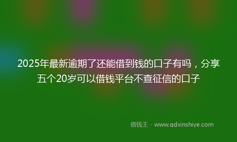 2025年最新逾期了还能借到钱的口子有吗，分享五个20岁可以借钱平台不查征信的口子