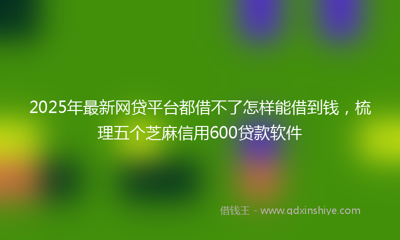 2025年最新网贷平台都借不了怎样能借到钱，梳理五个芝麻信用600贷款软件