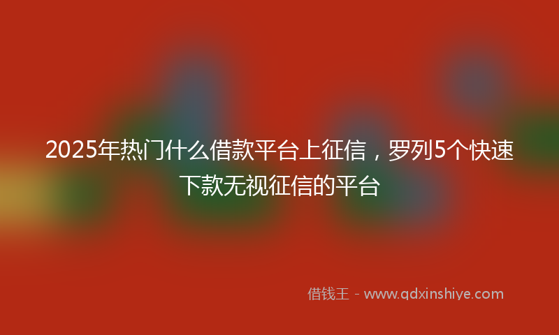 2025年热门什么借款平台上征信，罗列5个快速下款无视征信的平台