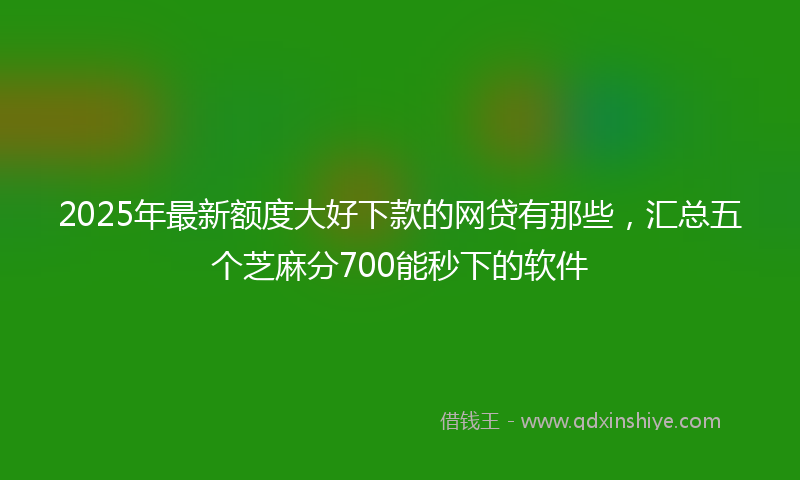 2025年最新额度大好下款的网贷有那些,汇总五个芝麻分700能秒下的软件