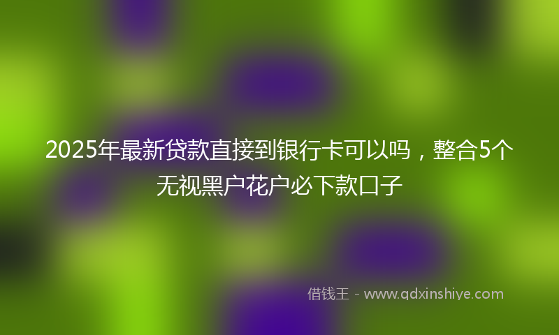 2025年最新贷款直接到银行卡可以吗，整合5个无视黑户花户必下款口子