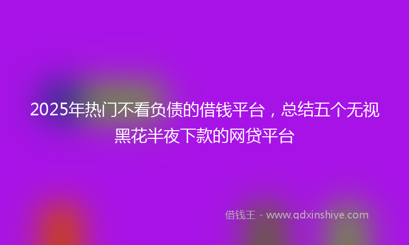 2025年热门不看负债的借钱平台，总结五个无视黑花半夜下款的网贷平台