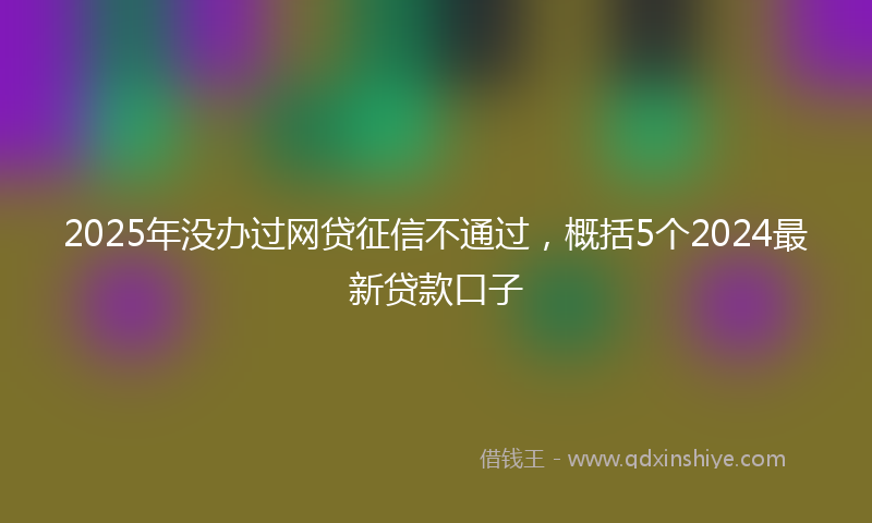 2025年没办过网贷征信不通过，概括5个2024最新贷款口子