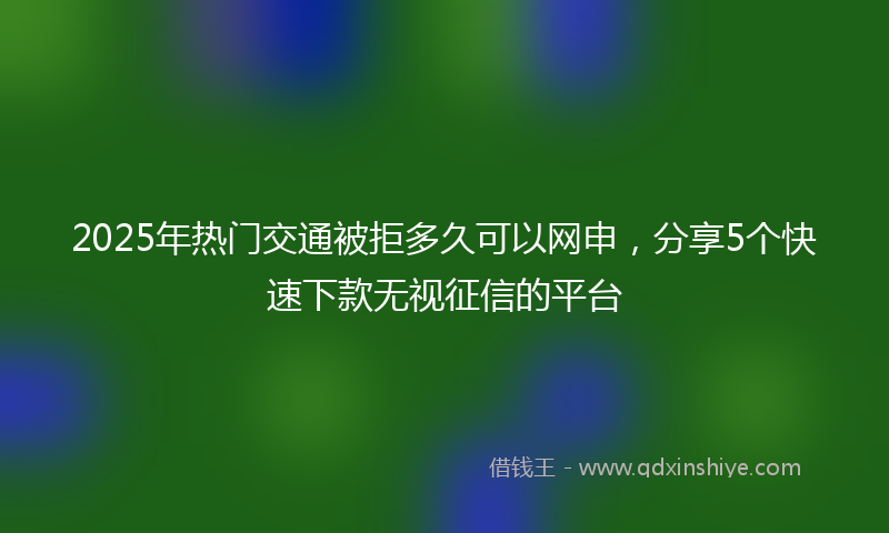2025年热门交通被拒多久可以网申，分享5个快速下款无视征信的平台