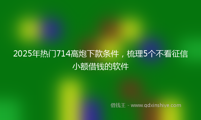 2025年热门714高炮下款条件，梳理5个不看征信小额借钱的软件