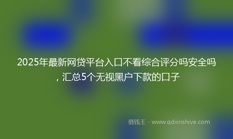 2025年最新网贷平台入口不看综合评分吗安全吗，汇总5个无视黑户下款的口子