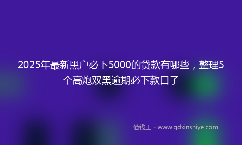 2025年最新黑户必下5000的贷款有哪些,整理5个高炮双黑逾期必下款口子