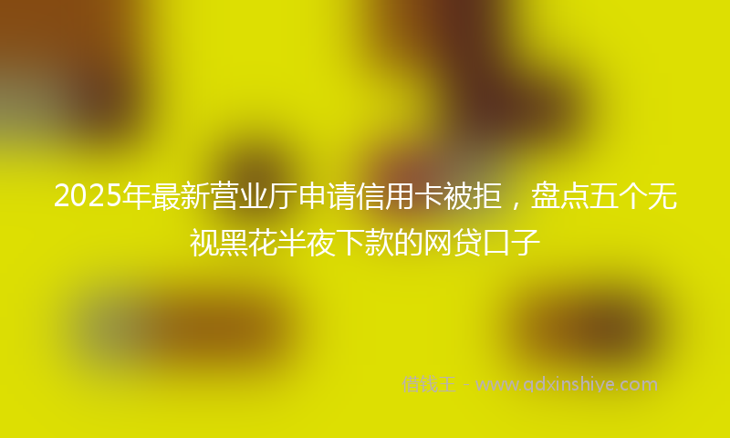 2025年最新营业厅申请信用卡被拒，盘点五个无视黑花半夜下款的网贷口子