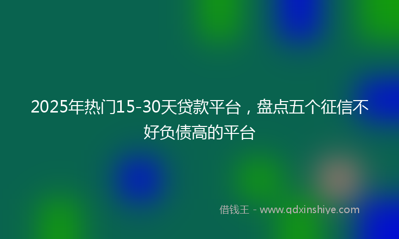 2025年热门15-30天贷款平台，盘点五个征信不好负债高的平台