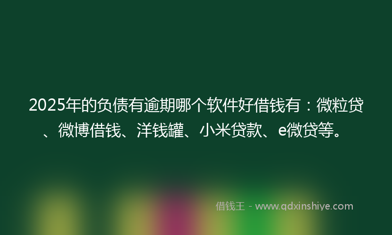 2025年的负债有逾期哪个软件好借钱有：微粒贷、微博借钱、洋钱罐、小米贷款、e微贷等。