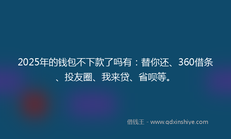 2025年的钱包不下款了吗有:替你还、360借条、投友圈、我来贷、省呗等。