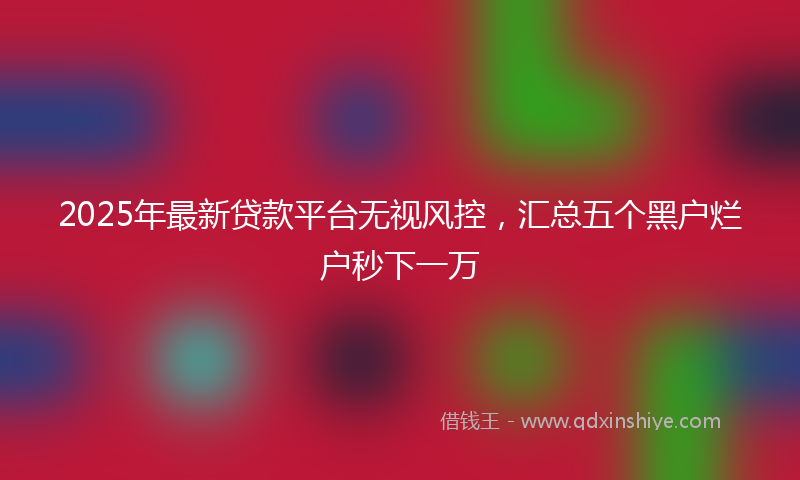 2025年最新贷款平台无视风控，汇总五个黑户烂户秒下一万