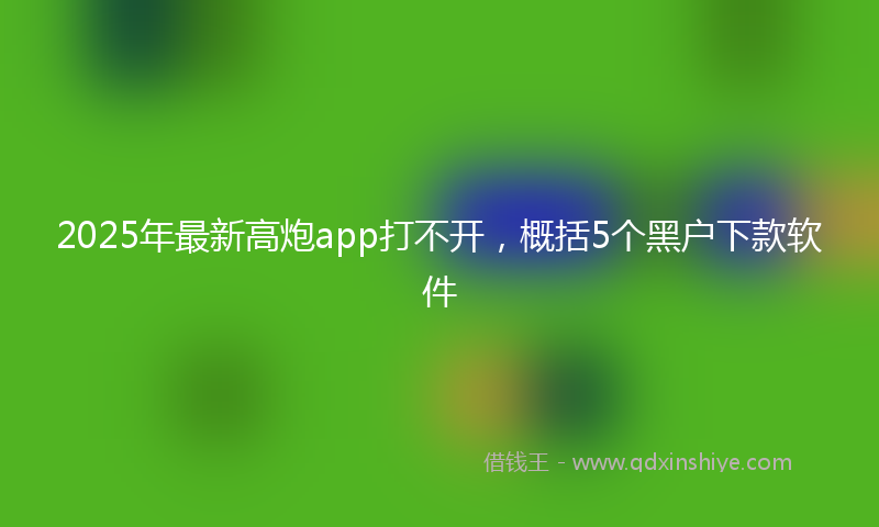 2025年最新高炮app打不开，概括5个黑户下款软件
