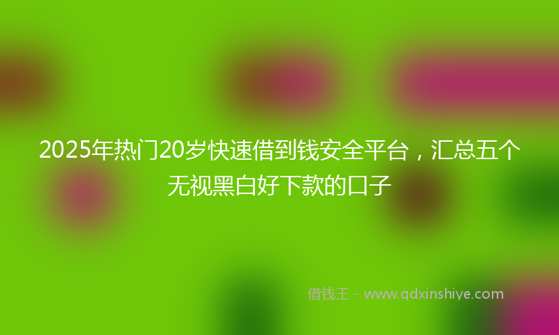 2025年热门20岁快速借到钱安全平台，汇总五个无视黑白好下款的口子