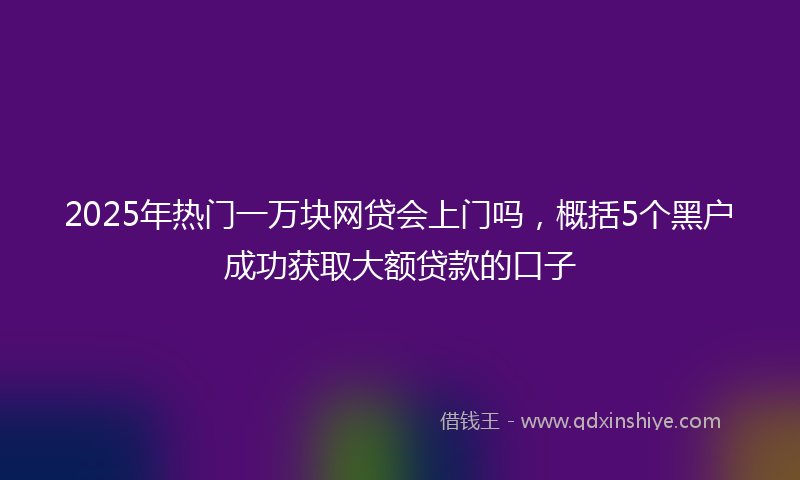 2025年热门一万块网贷会上门吗，概括5个黑户成功获取大额贷款的口子