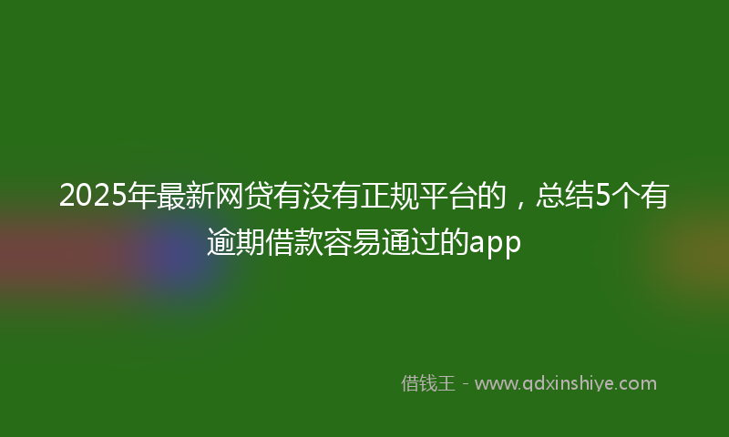 2025年最新网贷有没有正规平台的，总结5个有逾期借款容易通过的app