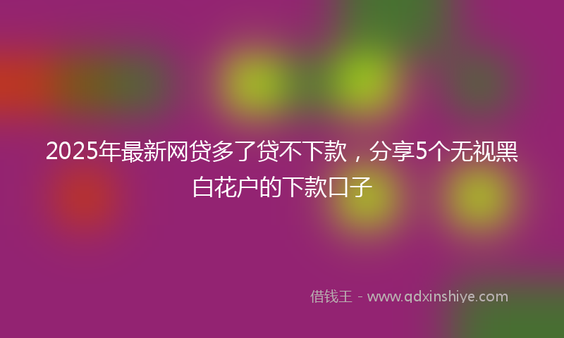 2025年最新网贷多了贷不下款，分享5个无视黑白花户的下款口子