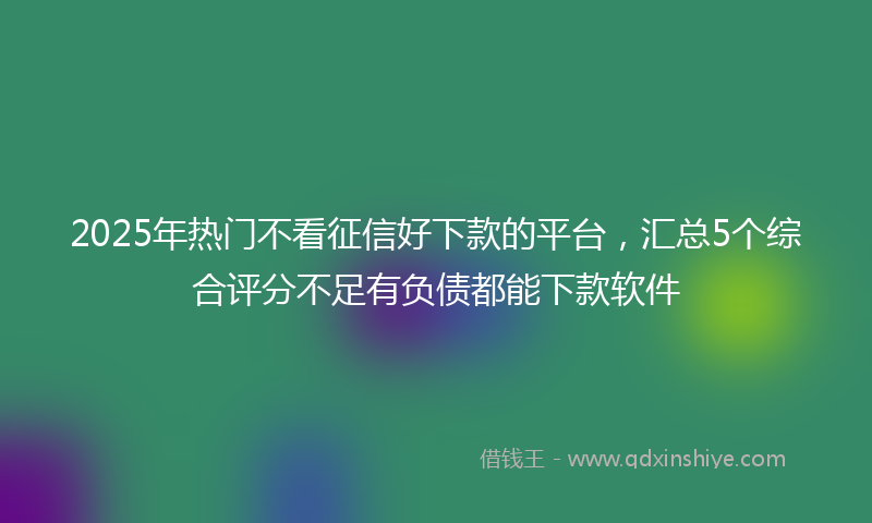 2025年热门不看征信好下款的平台，汇总5个综合评分不足有负债都能下款软件